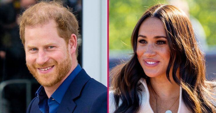 ED composite of Prince Harry and Meghan Markle smiling at different events