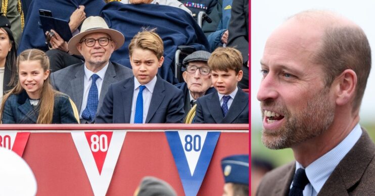 ED split pic: Prince William laughing / his kids sitting together