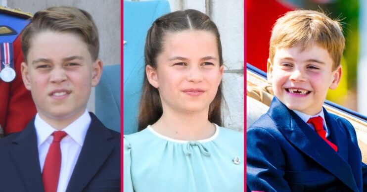 ED composite of Prince George, Princess Charlotte and Prince Louis at Trooping the Colour