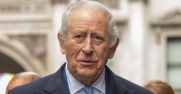 King Charles speaking in suit