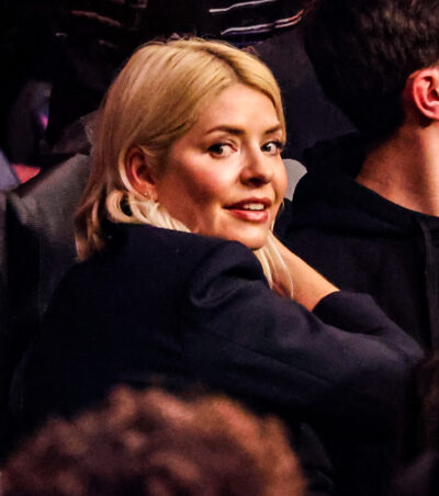 Holly Willoughby looking over her shoulder