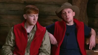 Ginge and Aitch speaking to bush Telegraph on I'm A Celebrity
