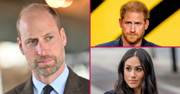 ED composite of Prince William, Prince Harry and Meghan Markle