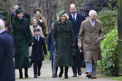 King Charles, Queen Camilla, William, Kate and Louis on Christmas Day