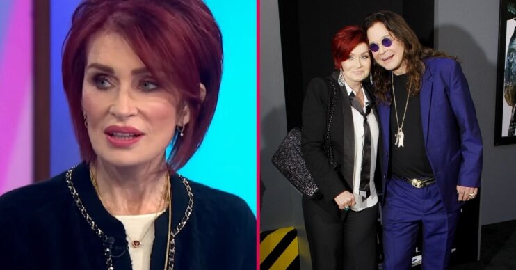 (l) Sharon Osbourne on Loose Women (r) Sharon and Ozzy at Total Recall premiere