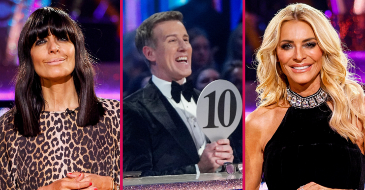 Claudia Winkleman, Anton Du Beke and Tess Daly on Strictly