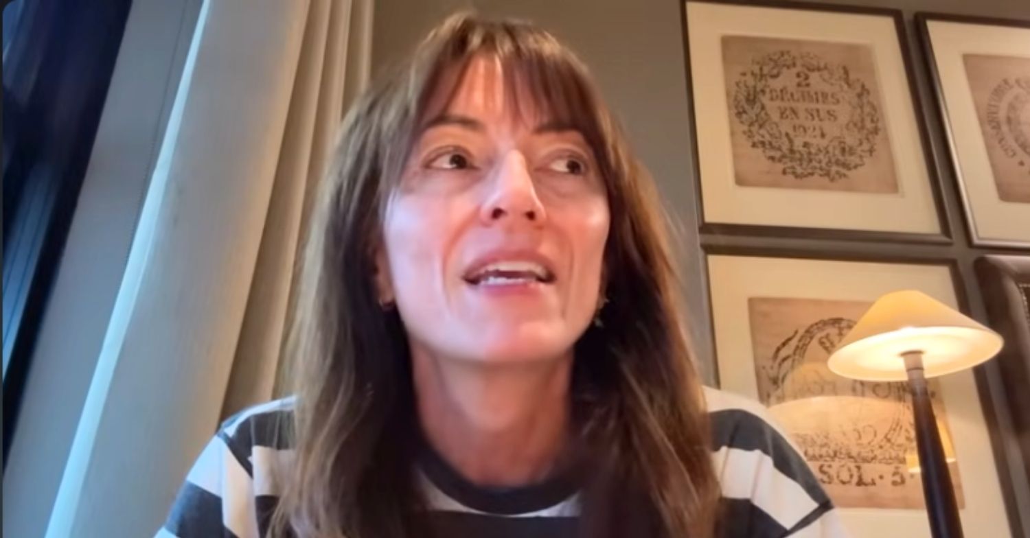 Davina McCall wears a striped t-shirt