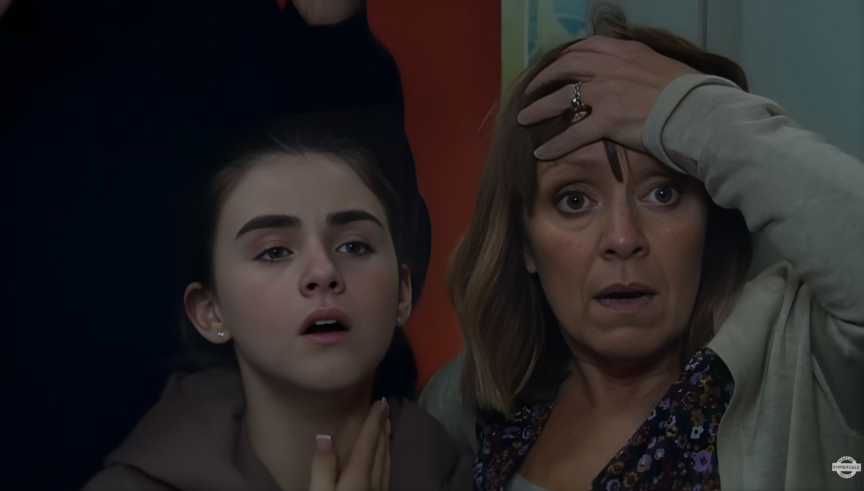 April and Rhona were horrified to see Dylan run over (Credit: ITV)