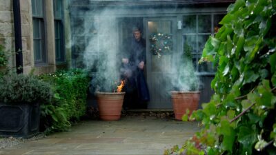 Trees are set on fire