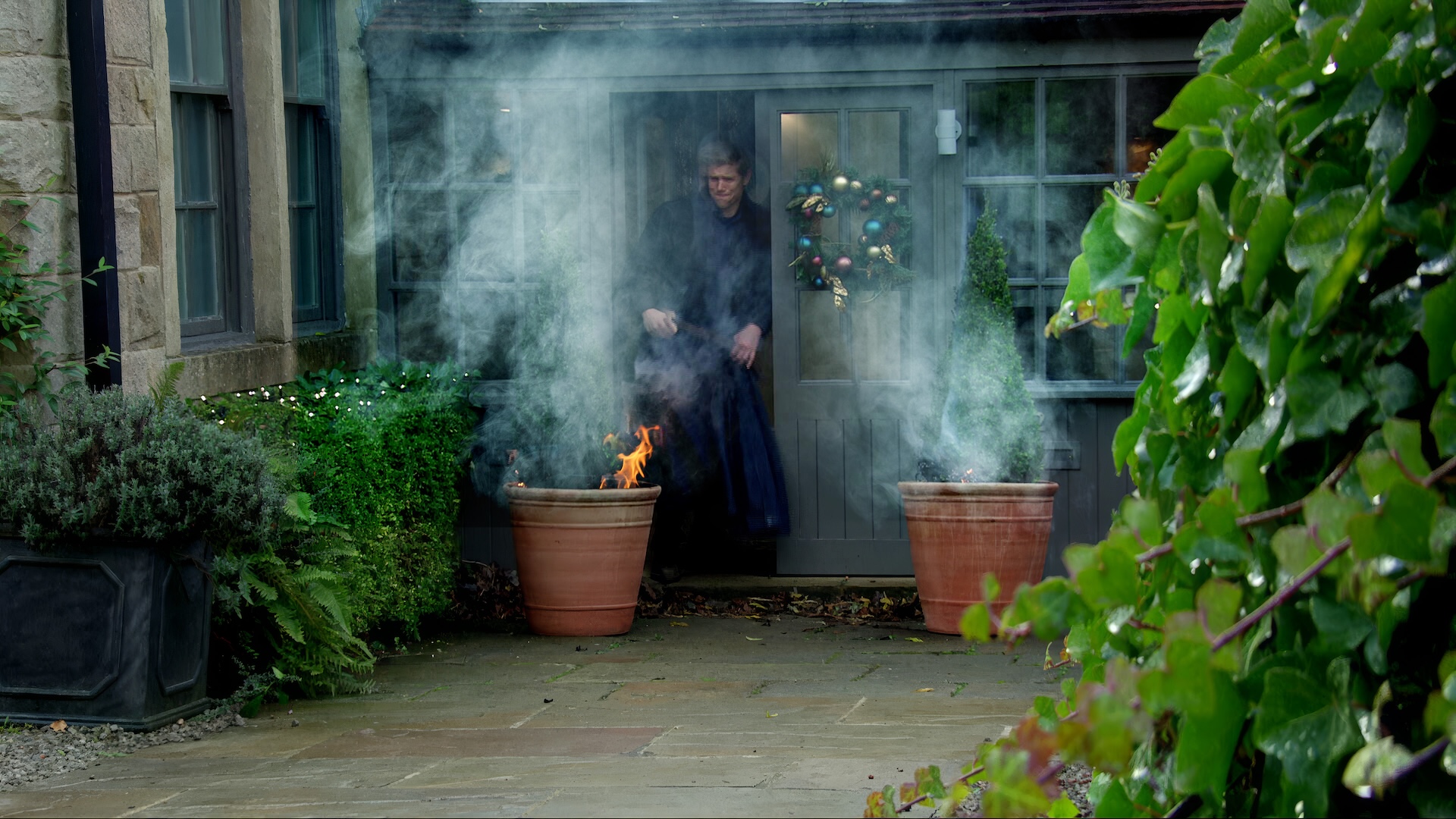 Trees are set on fire 