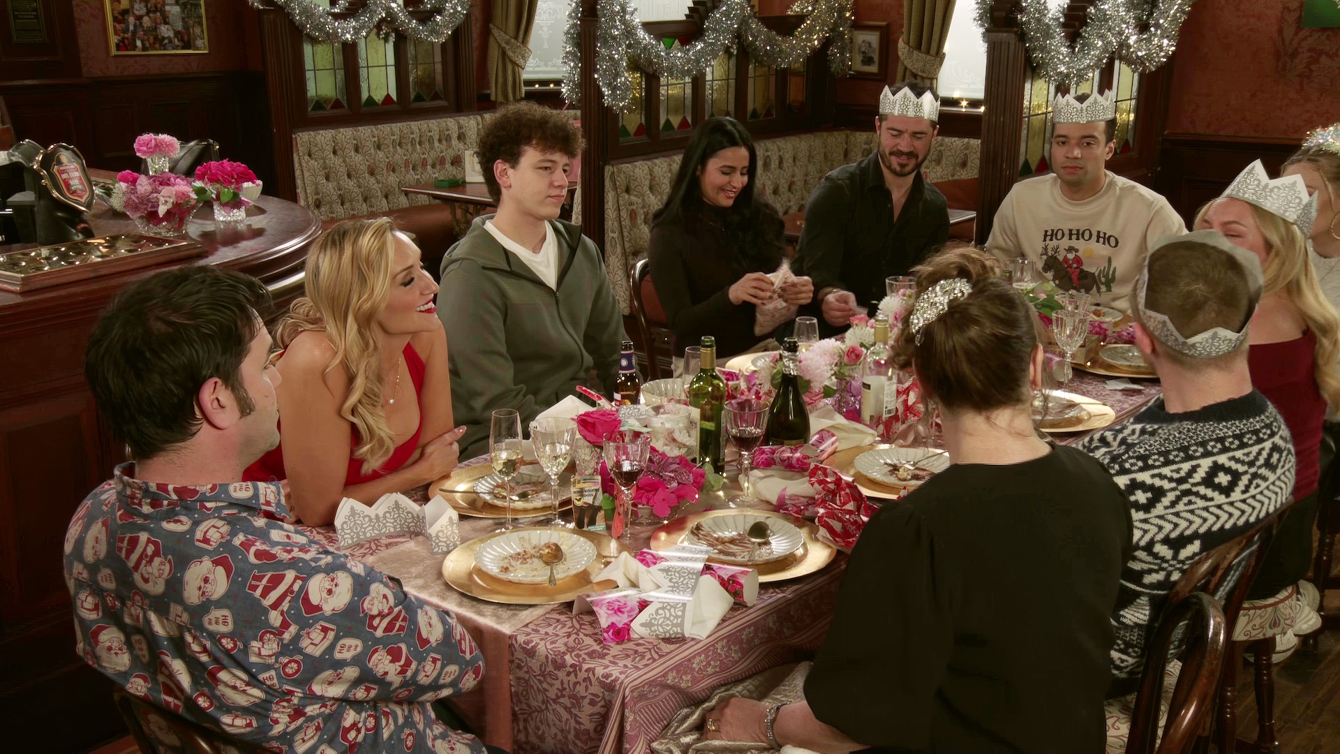 The Driscolls having Christmas dinner