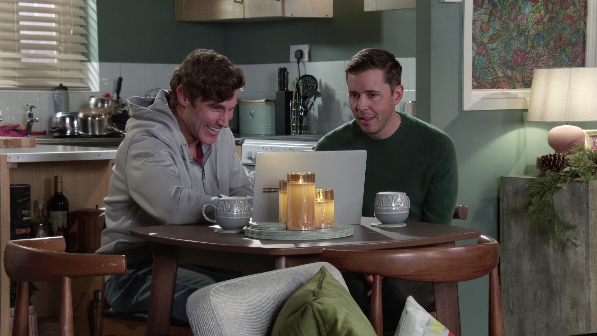 Todd and Theo on laptop