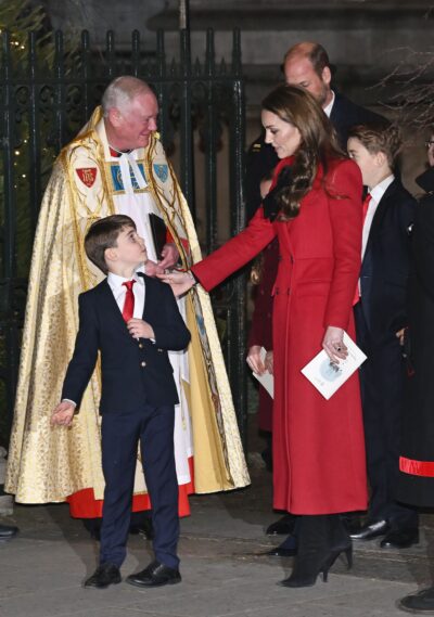 Prince Louis and Princess Kate at the Together at Christmas carol service 2024