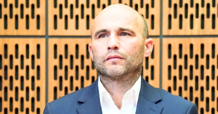 Teddy on trial in EastEnders (Credit: BBC/Composite: ED!)