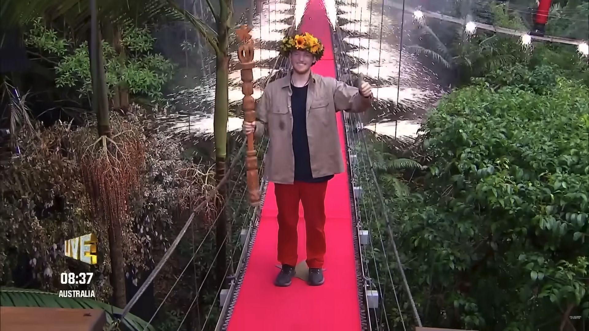 Angry Ginge on the I'm A Celebrity bridge