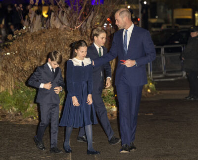 Prince Louis, Princess Charlotte, Prince George and William at Christmas carol service