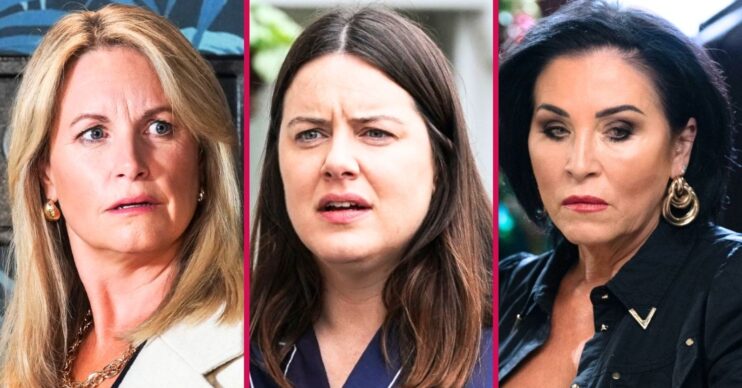 Composite image of Sam, Zoe and Kat on EastEnders (Credit: BBC/Composite: EI)