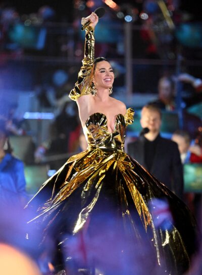 Katy Perry performing at King Charles and Queen Camilla's coronation concert