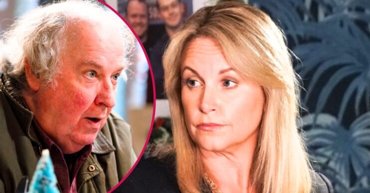 Sam looks suspicious on EastEnders; inset, Nigel (Credit: BBC/Composite: ED!)