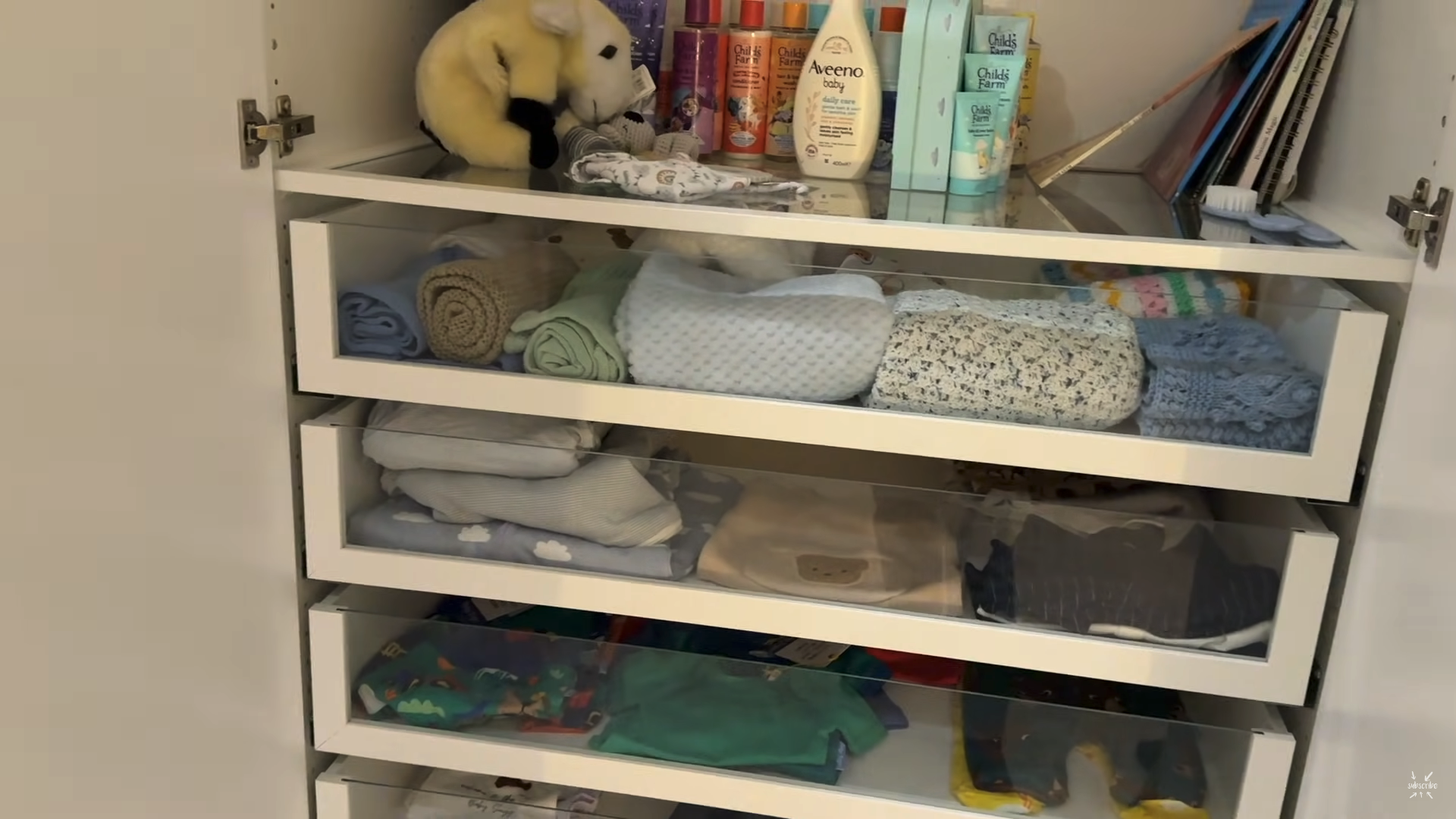 Inside a baby's wardrobe