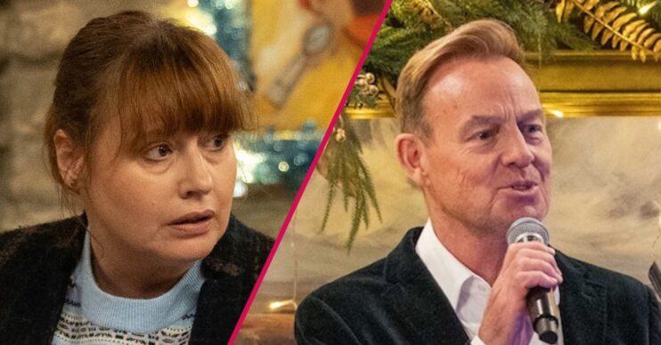 Lydia in Emmerdale and Jason Donovan split (Credit: ITV/Comp Emmerdale Insider)