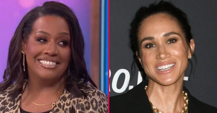 Alison Hammond smiling beside Meghan Markle