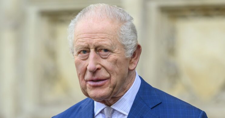 King Charles in blue suit