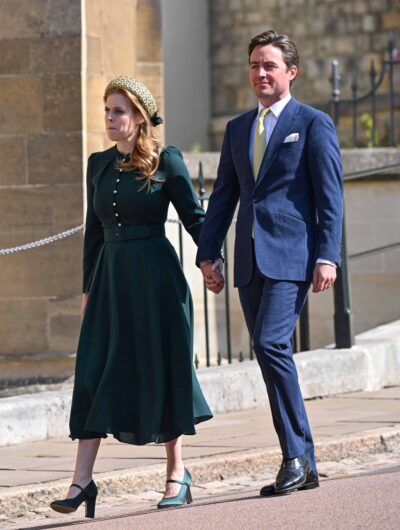 Princess Beatrice at Easter service with Edoardo