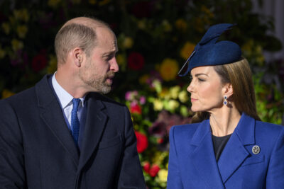Prince William and Kate Middleton looking at each other