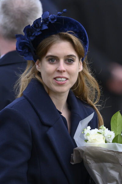 Princess Beatrice in navy outfit for Christmas walkabout