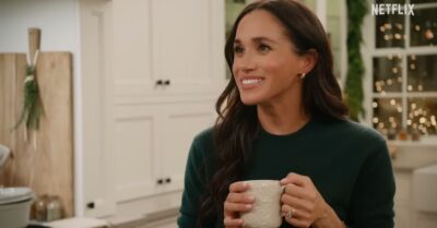 Meghan Markle holding a cup on With Love, Meghan
