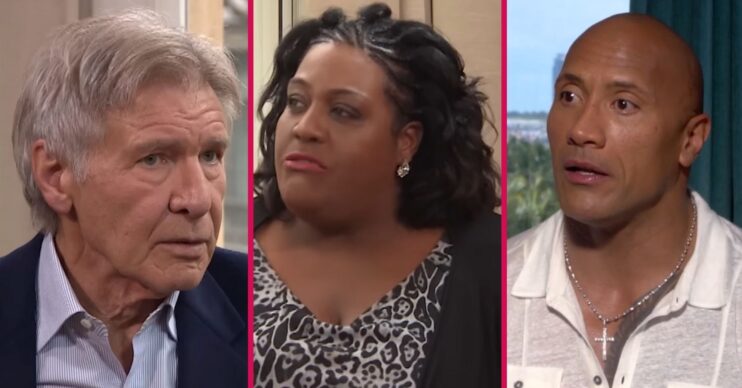 Harrison Ford, Alison Hammond, and The Rock