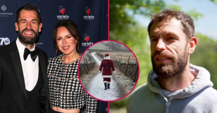 Kelvin Fletcher, Liz Fletcher, and Santa