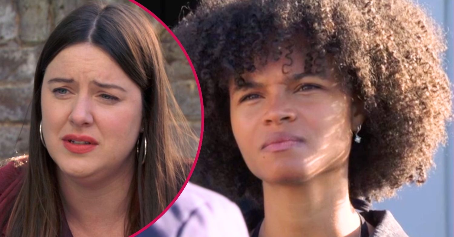 Jasmine looks shady on EastEnders; inset, Zoe looks worried (Credit: BBC/Composite: ED!)