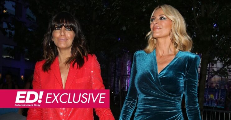 Claudia Winkleman and Tess Daly holding hands