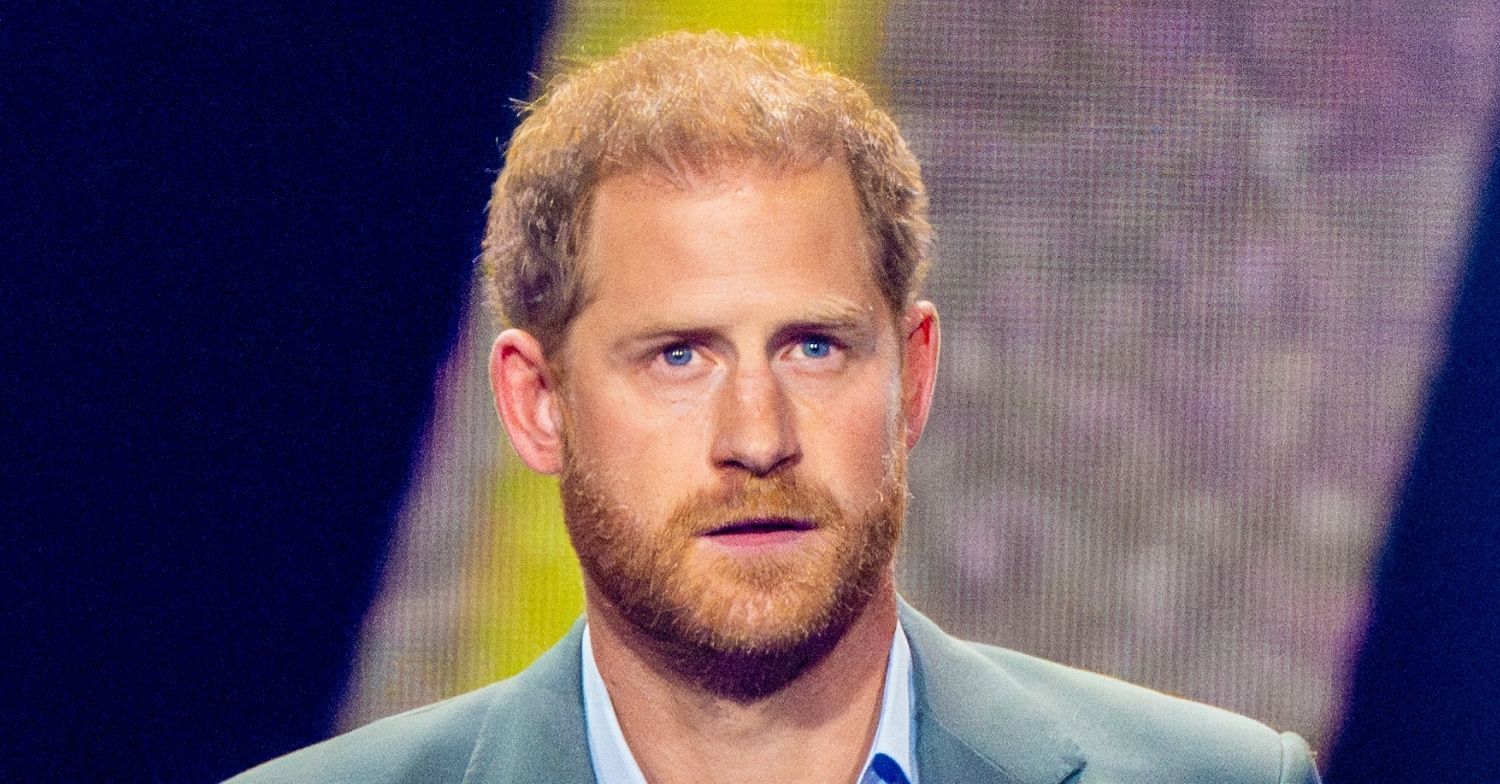 Prince Harry with serious expression at event