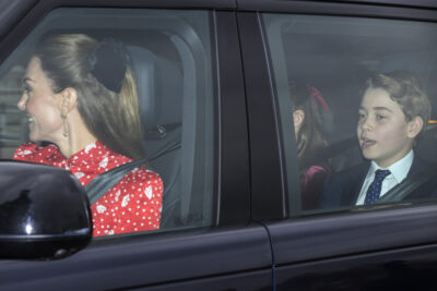 Princess Kate and Prince George in car