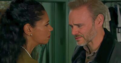 Celia and Ray argue in Emmerdale (Credit: ITV)