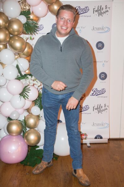 Thomas Skinner at Essential Vie skincare range launch party
