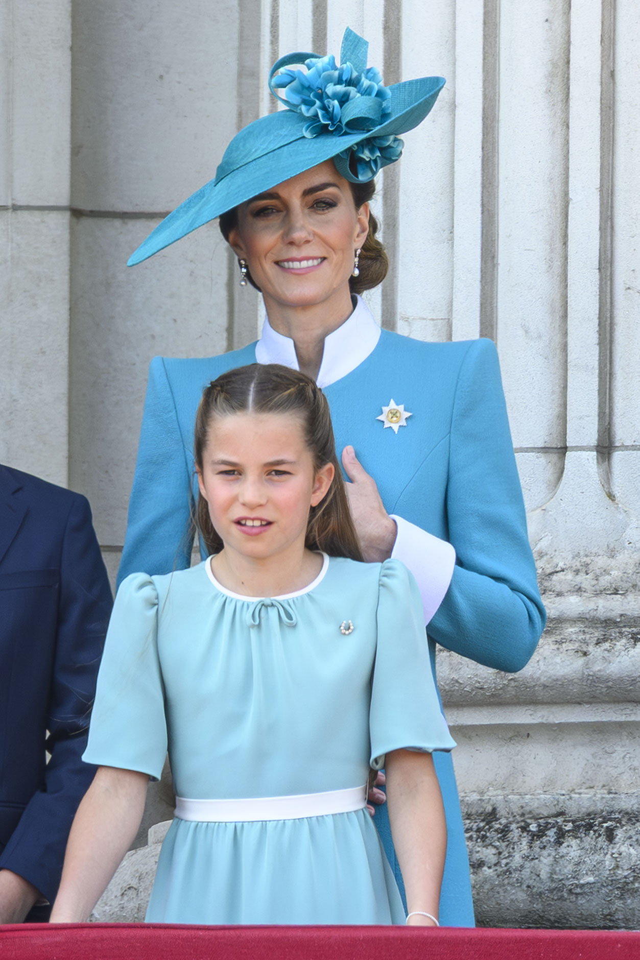 Princess Kate and Princess Charlotte in blue at Trooping the Colour