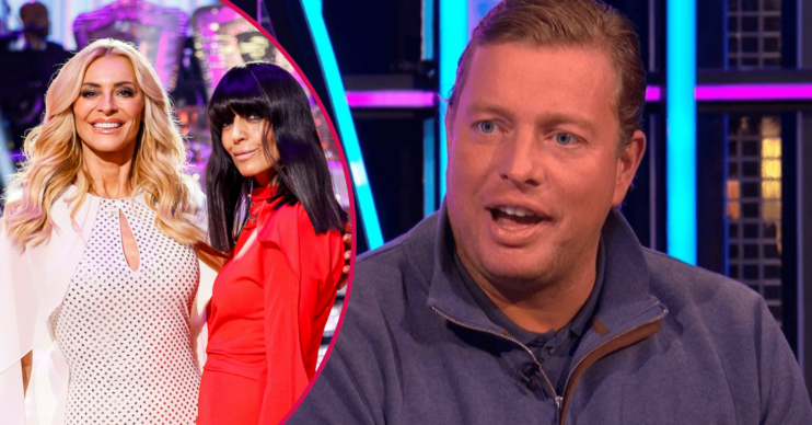 Tess Daly and Claudia Winkleman and Thomas Skinner