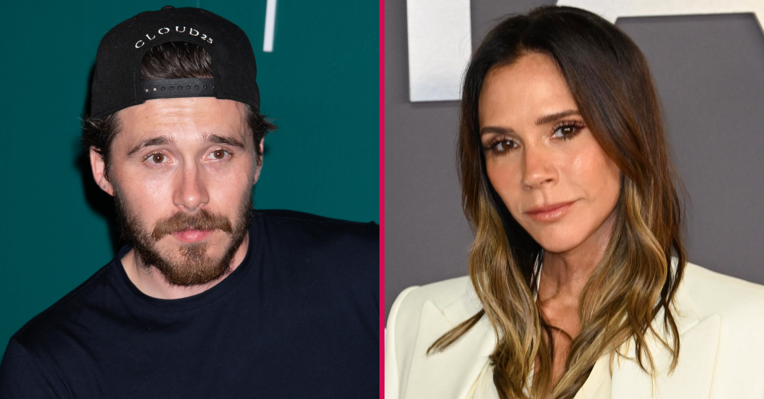 Brooklyn and Victoria Beckham