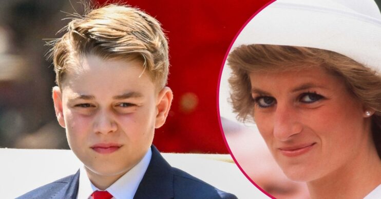 ED composite of Prince George and Princess Diana smiling