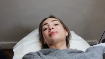 Frankie Bridge after her lip blush