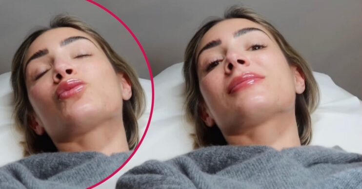 Frankie Bridge after her lip blush