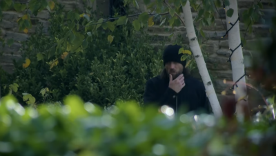 Kev watching the Emmerdale village