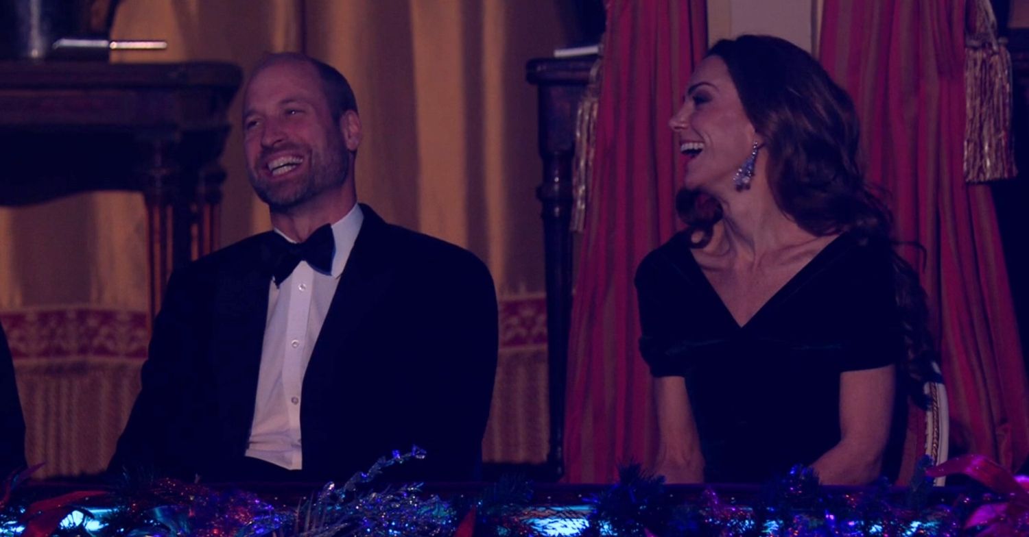 William and Kate laughing at the Royal Variety Performance