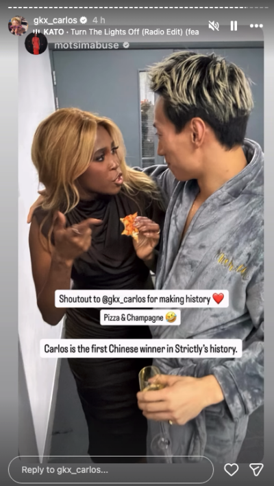 Motsi Mabuse speaking to Carlos Gu on Strictly