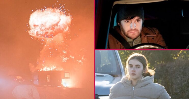 ED triple pic: Corriedale crash / Mack in the car / April scared in Emmerdale