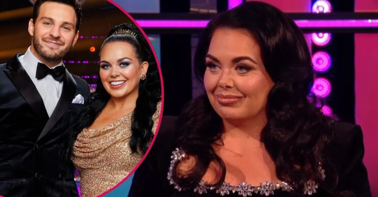 Vito Coppola and Scarlett Moffatt smiling / Scarlett on It Takes Two